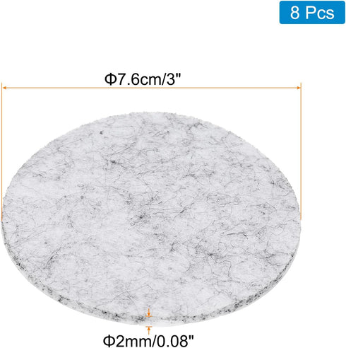 uxcell 8pcs 3 Inch Round Adhesive Backed Felt Non-Slip Felt Sheets Furniture Pads for Household Applications, Clothing Decorations, Tablecloths an...