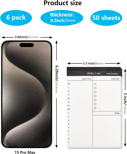6-Pack Small Note Pads - Pocket To-Do List & Memo Notebook with Grocery and Chores Sections?3x5 inch?Perfect for Home, Office, School, and On-the-...