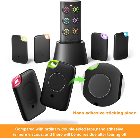 Key Finder Locator,Wireless Key Tracker 80dB RF Item Locator with 131ft Working Range,1 Transmitter and 6 Receivers for Finding lost Key,Remote,Ca...