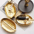 Lependor Golden Leaf Shaped Small Ceramic Jewelry Ring Dish Necklace Bracelet Holder Tray Organizer, Ceramic Decorative Trinket Dish for Wedding P...