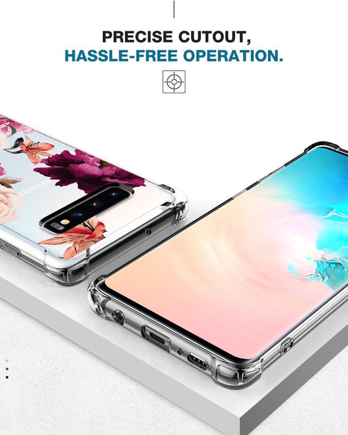 KIOMY Clear Case for Samsung Galaxy S10+ / S10 Plus, Airbag Corners Shockproof Bumper Protective Phone Cover, Hybrid Design Hard PC Back with Flex...