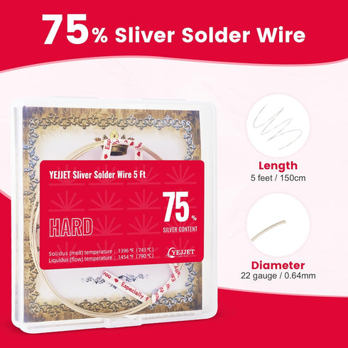 Silver Solder Wire Hard Silver Solder 22 Gauge for Jewelry Repair Silver Repair 5 FT...