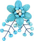 Nature Loving Simulated Turquoise-Cultured Freshwater Pearl Floral Drape Pin Brooch...