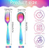 Pimoys 12 Pieces Toddler Utensils Kids Rainbow Silverware Set, Stainless Steel Childrens Safe Forks and Spoons, Metal Kids Cutlery Set, Dishwasher...