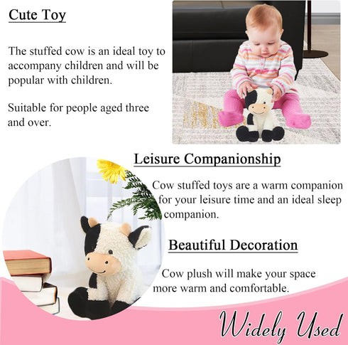 9" Cow Stuffed Animals Plush Soft Stuffed Cow Toy for Kids Girls Boys...