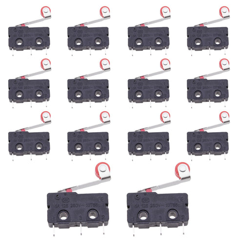 14PCS AC 250V 5A SPDT 1NO 1NC Tacho Micro Switch Tripod Miniature Limit Switch with Roller for Computer Automotive Electronics Communication Equip...