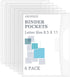 6 Pack Clear Sheet Protectors 8.5 x 11 Inch Binder Pocket Folders Document Organizer for 3 Ring Binder, Letter Size Paper Page Protectors Binder A...