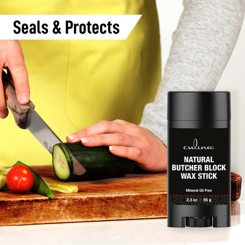 Culina Butcher Block Cutting Board Bamboo Conditioner Wax Stick | Best for Wood & Bamboo Conditioning & Sealing | Does NOT Contain Mineral Oil!...