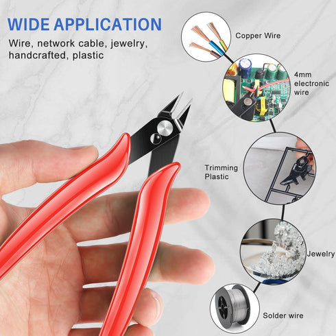 NICE-POWER Wire Cutter, 5 Inch Professional Small Wire Cutters Electronic Flush Cutter Carbon Steel Mini Nipper Jewelry Nippers Clippers for Hobby...