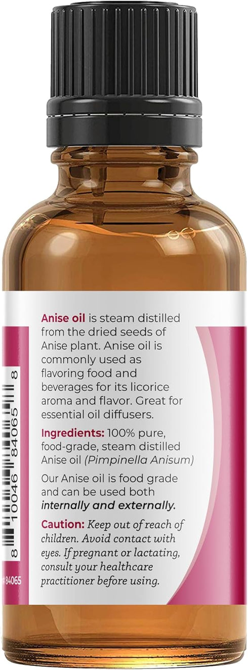 Viva Doria 100% Pure Anise Essential Oil, Undiluted, Food Grade, Spanish Anise Oil 30 mL (1 Fluid Ounce)...