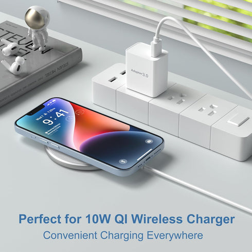 USB Wall Plug, OKRAY 2-Pack 18W Fast Charging Block 3.0 Quick Charge Power Adapter Travel Charger Brick Type A Box for Wireless Charger, iPhone 16...
