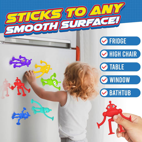 Baby Suction Toy Bath Toys: 18PCS Robot Bath Toys for Toddlers, No Hole Bath Toy for Boys Girls Travel Toy Gift, Window Sensory Toys for Fun & Cre...