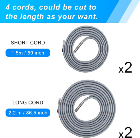 Universal Zero Gravity Chair Repair Cord Kit, 4 Pack Replacement Elastic Cords Repair Tool Kit for Repairing Zero Gravity Chair, Recliners (Silver...