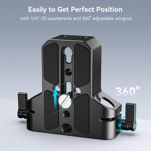SmallRig Camera Base Plate with 15mm LWS Rod Rail Clamp, Baseplate for Sony A6500 A6600 A6300, for Canon R5 R6, for Sony A7SIII / A7III, Both for ...
