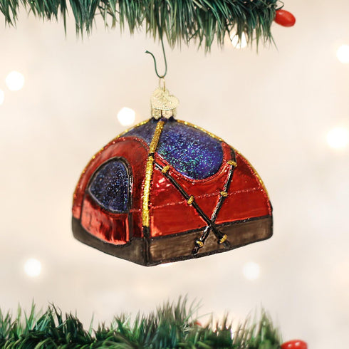Old World Christmas Ornaments: Camping Outdoor Collection Glass Blown Ornaments for Christmas Tree, Dome Tent...