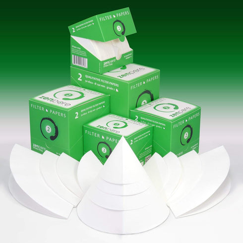 15 cm Quadrant-Folded Filter Paper, Pre-Folded disks, Qualitative Grade 2 - ZENPORE Slow Flow 150 mm (50 discs)...