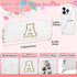 Initial Cosmetic Bag for women,2PCS Personalized Makeup Bag Small Cute PU Leather Chenille Letter Toiletry Bag,Makeup Brushes Aesthetic Accessorie...