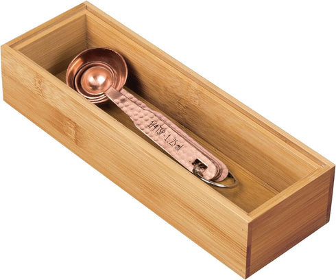 iDesign 41840 InterDesign Bamboo Stackable Box 3” x 9” x 2” Formbu Drawer Organizer - 3" x 9" x 2", 3" x 9"...