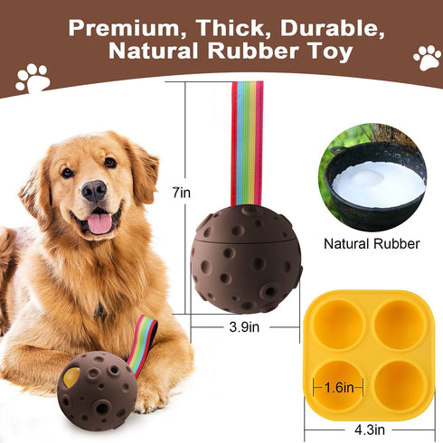 Dog Chew Toys, Treat Dispensing Dog Toys for Refillable Homemade Freezable Food to Keep Them Busy, Durable Puzzle Toys to Reduce Anxiety, Interact...