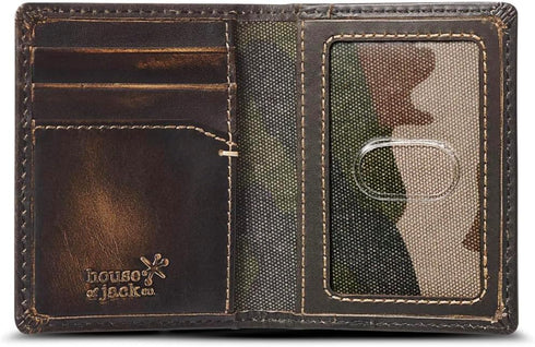 House of Jack Co. Slim Card Wallet | Bifold Credit Card Wallet For Men | Full Grain Cowhide | Minimalist Front Pocket Wallet | Mens Card Holder | ...