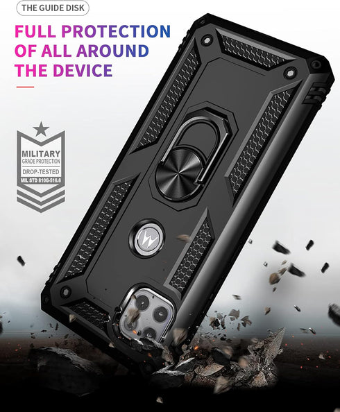 Military Grade Drop Impact for Moto One 5G Ace Case Motorola One 5G Ace G 5G Case 360 Metal Rotating Ring Kickstand Holder Armor Heavy Duty Shockp...