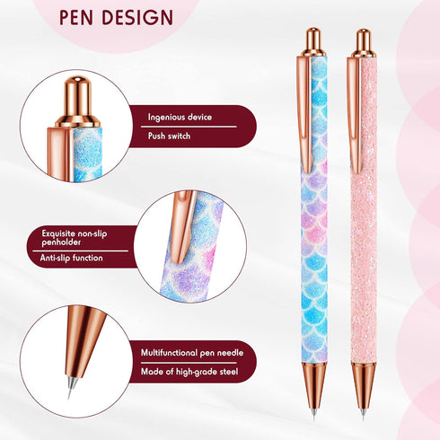 Epakh Weeding Pen, 2 Pieces Metal Vinyl Air Release Tool for DIY Crafts, Retractable Fine Point Writing Instrument...