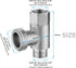 3/8 x 1/2 Adapter T Connector Valve, ADD-A-Tee Adapter 3 Way Valve 3/8 Tee Compression, Stainless Steel Splitting Water Supply T Pipe Fitting for ...