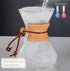 Pour Over Coffee Maker with Reusable Stainless Steel Drip Filter, Lead-Free Borosilicate Glass Coffee Carafe with Modern Wooden Collar for 1-2Cup,...