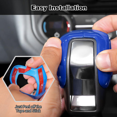 for Ford Bronco Center Console Gear Shifter Knob Cover Trim Decoration Compatible with Ford Bronco Interior Accessories 2021 2022 + (Blue,ABS,2Pcs...