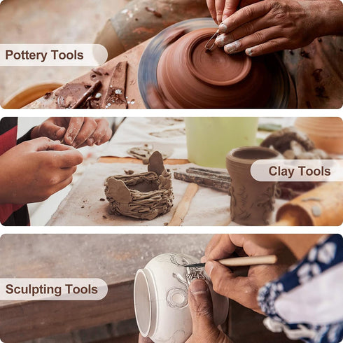 Nozomy Clay Tools,12PCS Pottery Clay Sculpting Tool Set...