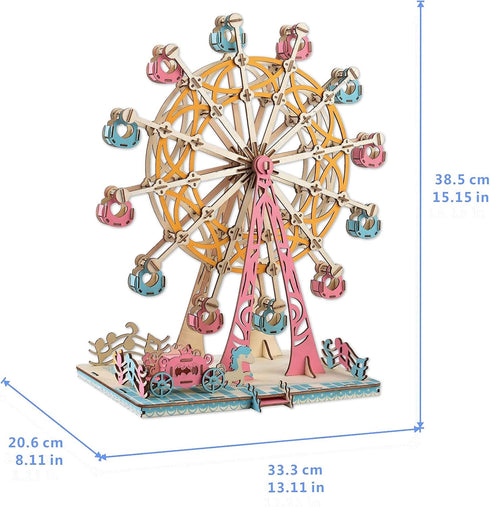 Wooden Ferris Wheel 3D Wooden Puzzle Wooden Building Kit for Birthday Present, Thanksgiving Gift, Valentines Day Gift, New Year Gift...