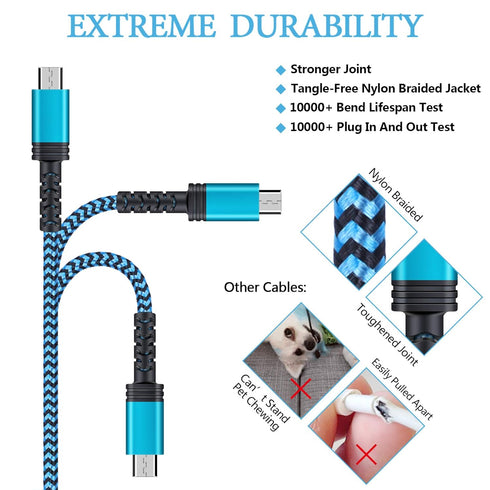 AILKIN Micro USB Cable 6ft Long, Best Replacement USB to Micro-USB Android Cord Fast Charging for Kindle Fire Tablets and Kindle E-Readers [Newest...