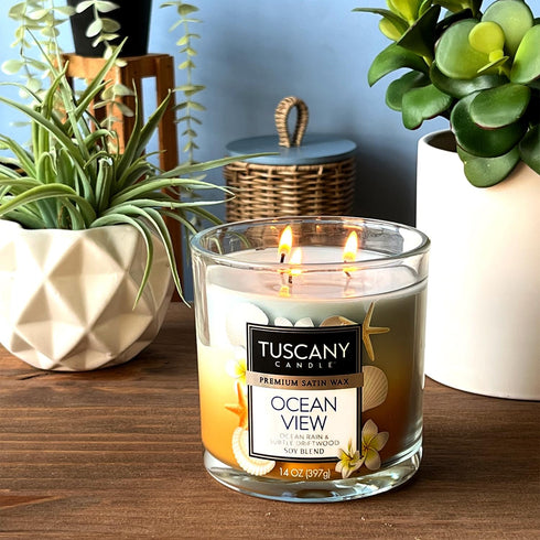 Tuscany Candle Ocean View: Driftwood & Rain Scented Candle, 14 oz...