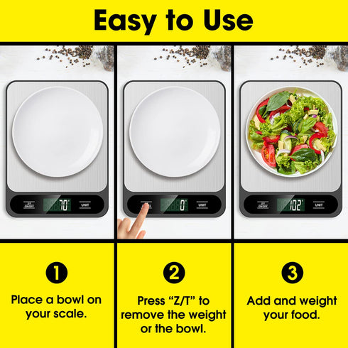 Food Scale, 10kg/22lb Digital Kitchen Scale Weight Grams and Ounces for Baking Cooking Coffee Package Postage, 6 Units with Tare Function, LCD Dis...