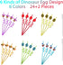 24 Easter Eggs Party Favors Plastic Straws for Kids Easter Party Supplies Decorations with 2 Cleaning Brushes...