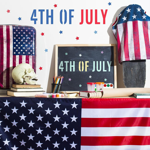 4 Pieces 4th of July Stencil 4th of July patriotic Template Reusable Plastic 4th of July Independence Day Stencil Set for Painting on Wood Wall Do...
