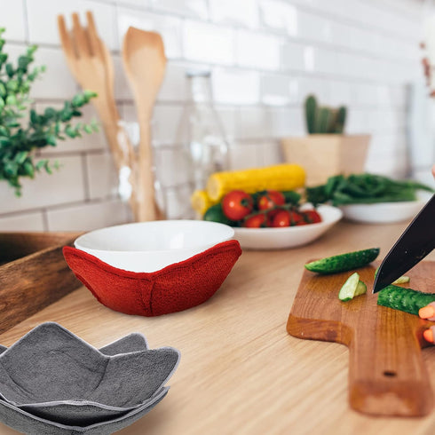 4 Pieces Bowl holders Microwave Bowl Cozy Small Bowls Holder Bowl Potholders for Microwave Hot Plate Bowl Food Temperature for Home Kitchen Holder...