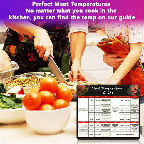 Meat Temperature Guide Magnet for Smoker - Big Font Internal Temp Chart for Kitchen Cooking...