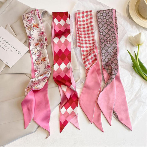 4 Pack Purse Scarf for Bags Silk Head Scarf for Hair Handbag Women Scarfs Band Hair Neck Scarves Fashion Gifts,04...
