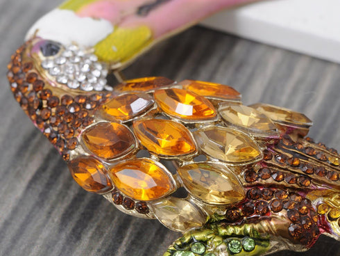 Alilang Hand Painted Beak Amazon Toucan Bird Crystal Rhinestone Pin Brooch...