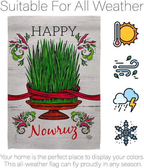 Sabzeh Nowruz Dorm Decor Banner Wall Art Flag Pole Patio Lawn Garden Room Decorations Indoor Outdoor Tapestry Yard Signs Celebration Persian New Y...