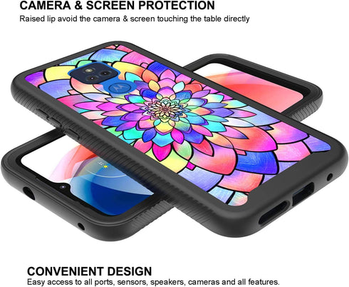 Case for Moto G Play (2021),Moto G Play 2021 Design Cute Case,Shockproof Dual Layer Armor Protective Boys Men Girls Women Floral Flower Bumper Pho...