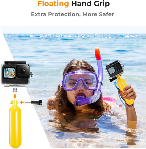 K&F Concept Waterproof Case with Dive Filters Compatible with GoPro Hero 12/11/10/9 Black, Protective Underwater Dive Housing Case Accessories Kit...
