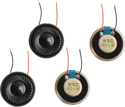 YXQ 1W 8 Ohm Micro Internal Speaker Loudspeaker 2800Hz 31mm Dia Round Metal Shell Wire (4Pcs)...