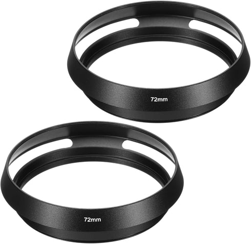 PATIKIL 72mm Lens Hood, 2Pcs Standard Vented Matte Surface Anti-reflective Inside Hollow Lens Hood for Universal Camera Lens, Black for Nikon, for...