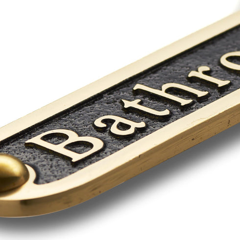 Bathroom Brass Door Sign. Traditional Style Home Décor Wall Plaque Handmade By The Metal Foundry UK....