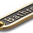 Bathroom Brass Door Sign. Traditional Style Home Décor Wall Plaque Handmade By The Metal Foundry UK....