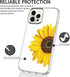 BAISRKE Compatible with iPhone 13 Pro Case, Clear Case with Sunflower, for Women, Shockproof Hard Back Cover for iPhone 13 Pro 6.1 inch 2021 - Yel...