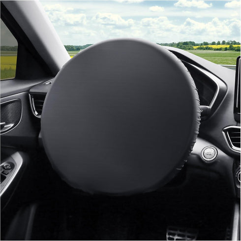 Car Steering Wheel Cover Sun Shade,Silver-Coated Cloth Car Wheel Cover for Blocking Sun & Heat,Universal 18 Inch Steering Wheel Shield Car Accesso...