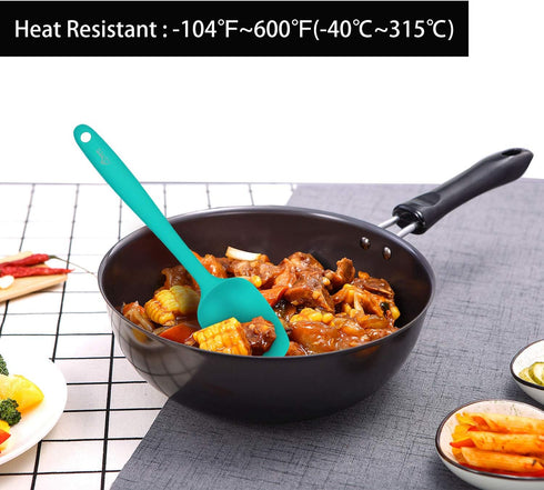 HOTEC Heat Resistant 600? Food Grade Silicone Rubber Spatula Set for Baking, Cooking, and Mixing Non Stick Dishwasher Safe BPA-Free Multicolor Set...